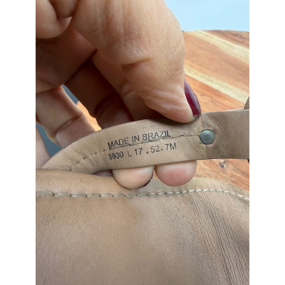 Tory Burch Miller Sandal Women 7M Tan Leather Logo Thong Flat 5930 Sand - Picture 6 of 7